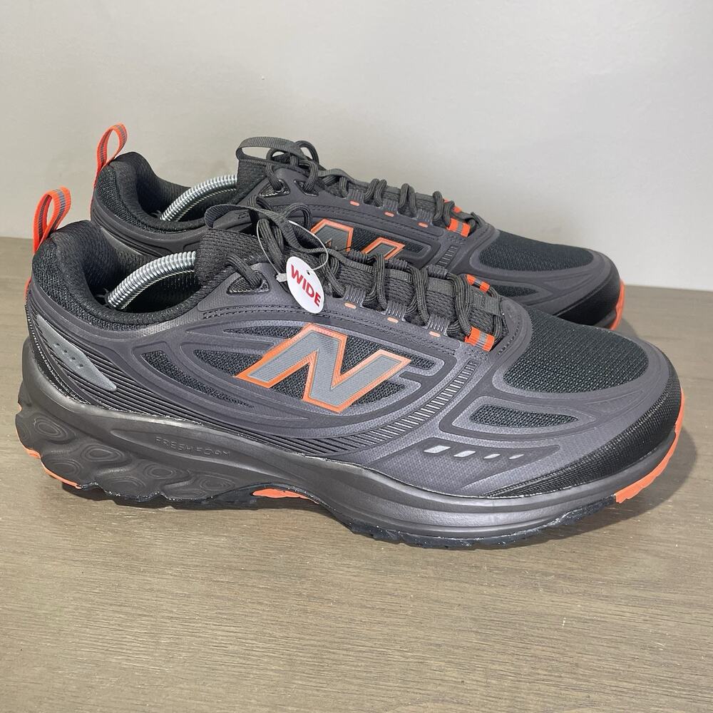 New Balance Mens Size 13 4E XWIDE Trail Run Shoes NEW 410 V9 Faded Black Orange